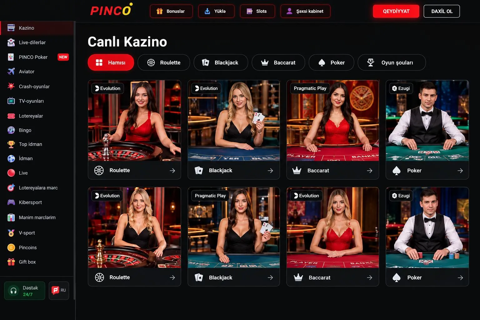 Pinko oyun və Pinco game – oyun seçimini necə etmək olar? — Pinco promo code